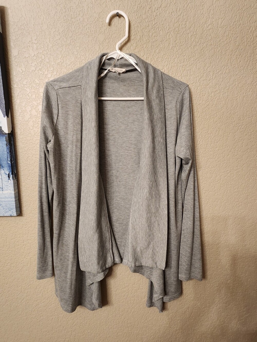 Rolla Coster Light Gray Open Front Draped Cardigan
